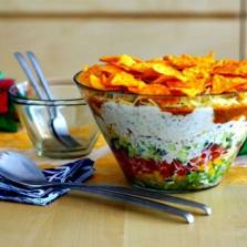 Tortilla Chips with Tomato Bean Sauce